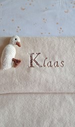 Deken Bio Cotton Fleece Gepersonaliseerd beige melange