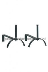 Vuurbokken zwart met chrome accenten