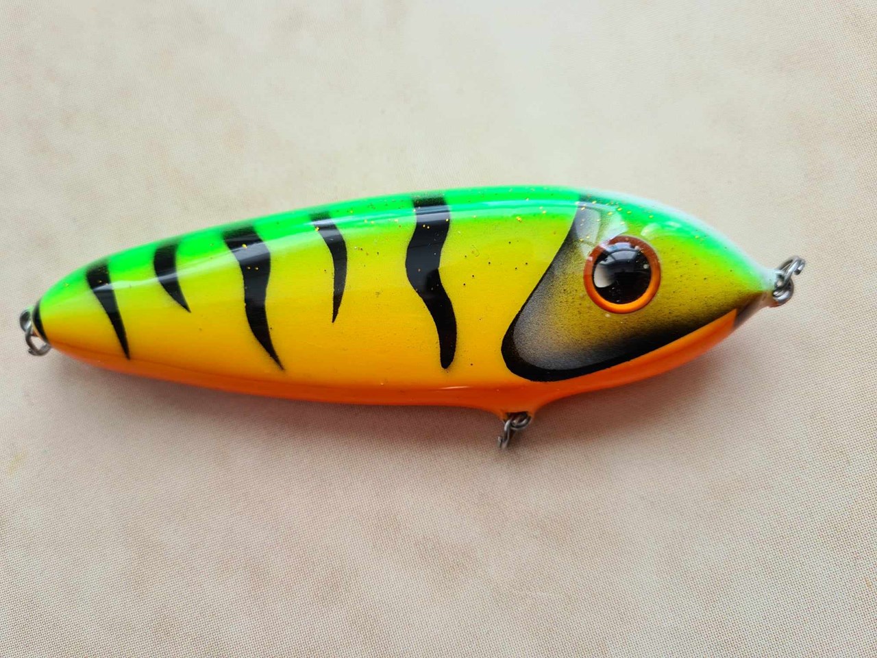 Leurre Jeremy Knutson Holy Diver Fire Tiger – Jerkbait Bois Muskie, Rare