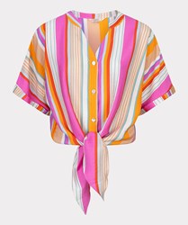 ESQUALO Blouse knot striped