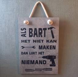 Tekstbord met eigen naam