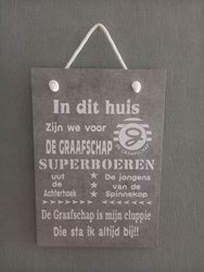 Tekstbord De Graafschap 20x30 op werkdagen  voor 12,00 besteld, dezelfde dag verzonden