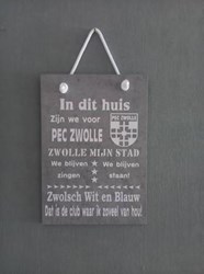 Tekstbord 20x30  PEC Zwolle Op werkdagen voor 12.00 besteld dezelfde dag verzonden