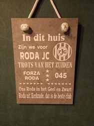 Tekstbord Roda JC Op werkdagen voor 12.00 besteld, dezelfde dag verzonden