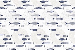 PVC Tafelzeil blauwe visjes
