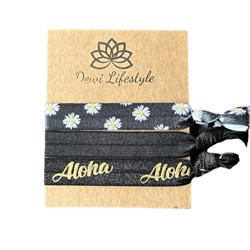 Elastiekjes set - Zwart Aloha