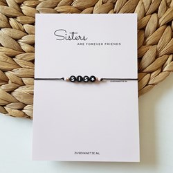 Wish Bracelet for 2 - Letter Armbandje Sister