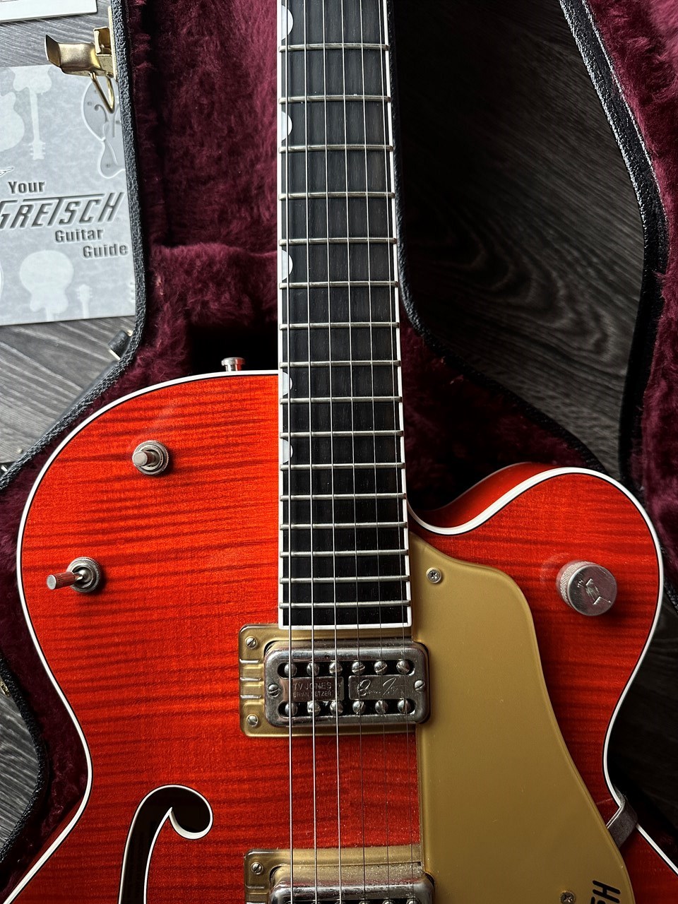 Gretsch G6120 BSNV OR Setzer Signature Orange Flame Maple With Case"Limited Model No." - Thumbnail 6