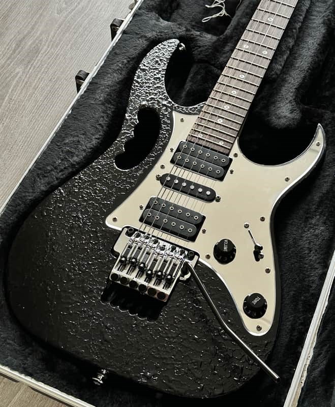 Ibanez JEM 7 DBK Black Industrial Finish with Mirror Guard Steve Vai Breed Pickups - Image 1