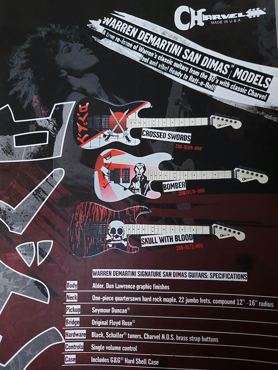 Charvel USA Warren DeMartini Signature San Dimas "Bomber" Dan Lawrence Painted - Thumbnail 5