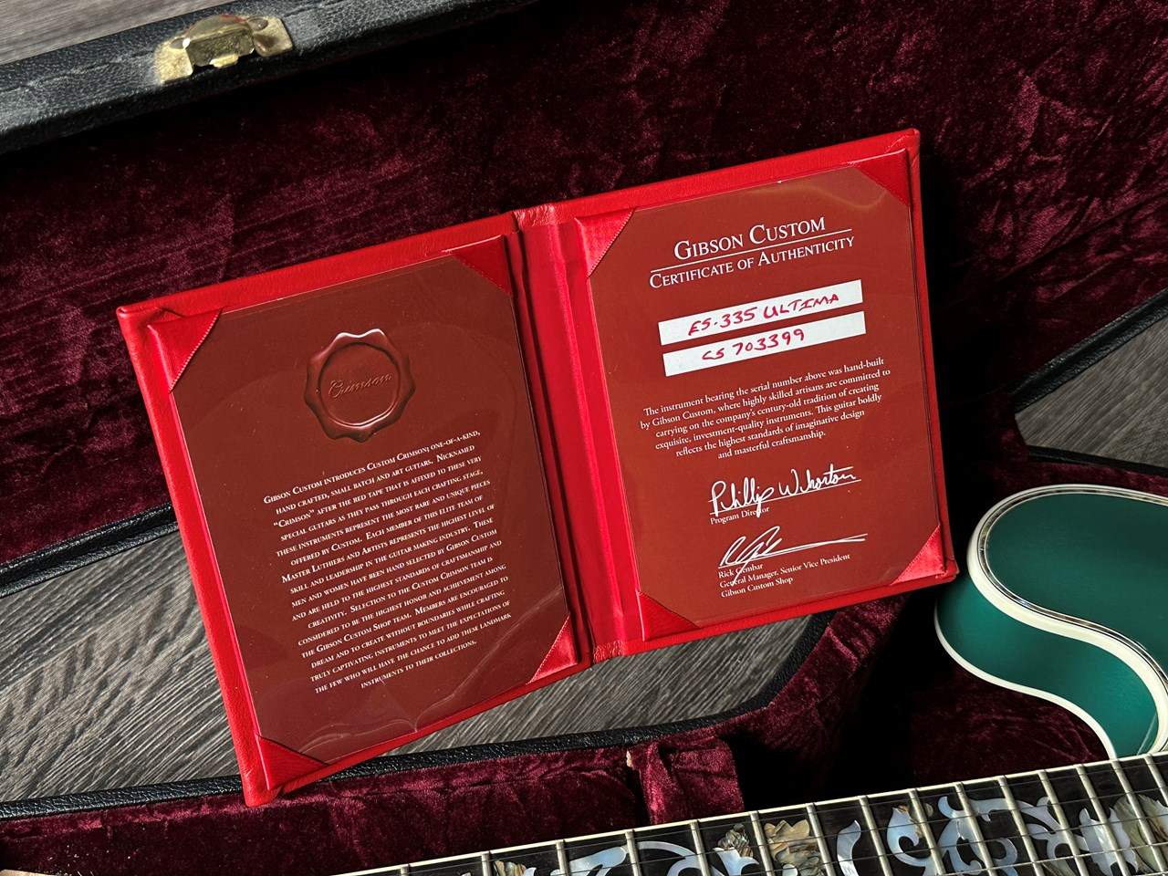 Gibson ES-335 Ultima Tree of Life Inlays Crimson Custom Shop Masterpiece - Thumbnail 5