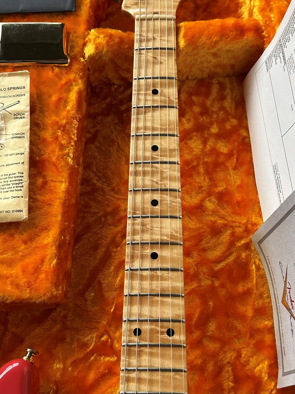 Fender Stratocaster 1956 NOS Figured Neck Fiesta Red Gold Hardware - Thumbnail 3