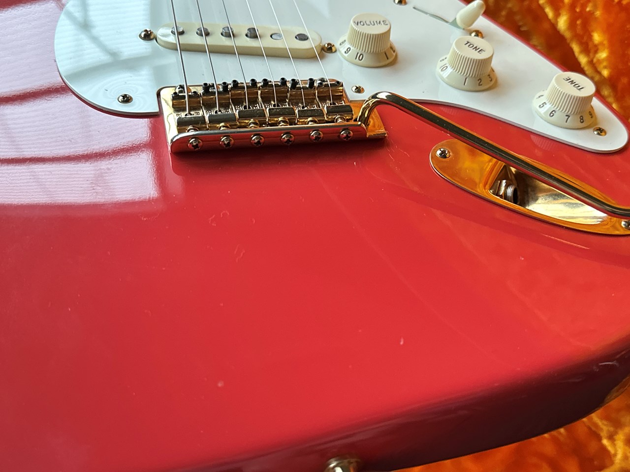 Fender Stratocaster 1956 NOS Figured Neck Fiesta Red Gold Hardware - Thumbnail 6