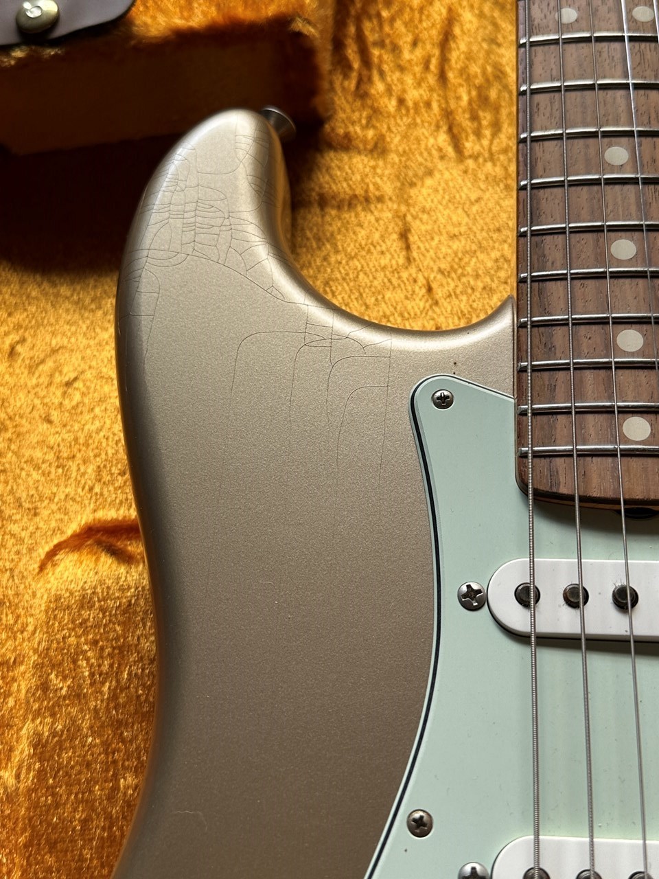 2014 Fender Custom Shop 1964 Stratocaster Shoreline Gold Flamed Maple Neck Closet Classic - Thumbnail 5