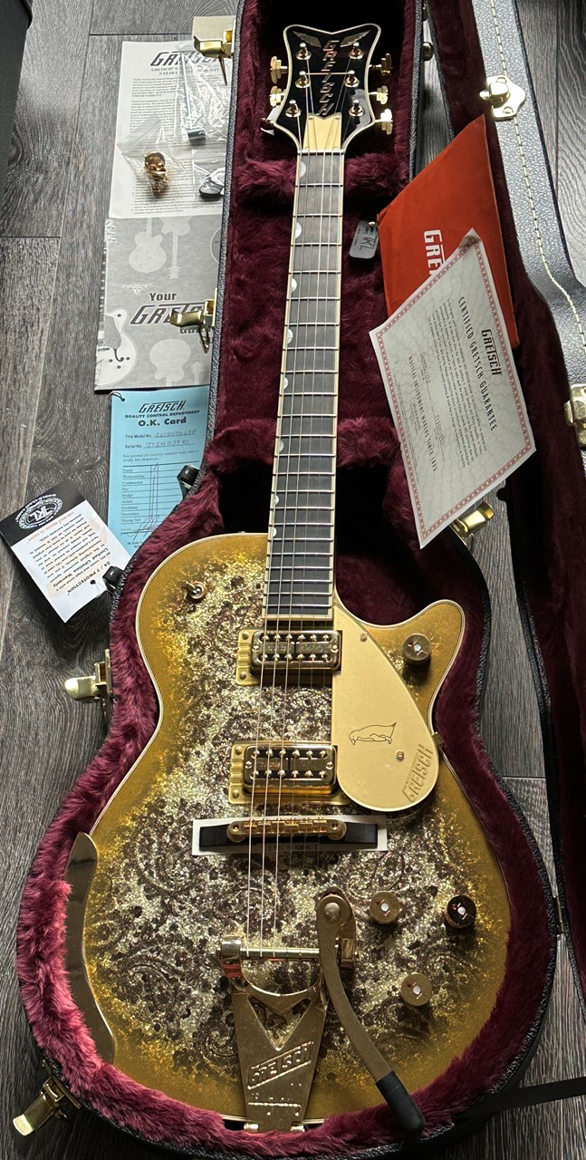 2024 Gretsch G6134TG Gold Paisley Penguin Bigsby Limited Edition - Thumbnail 5