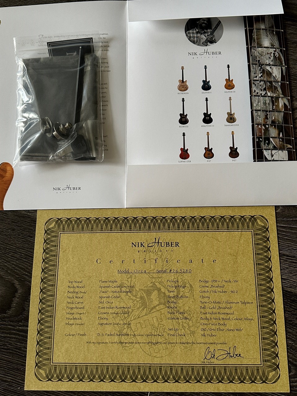 2026 Nik Huber Orca Spanish Cedar/Flamed Maple with COA & Case - Thumbnail 2