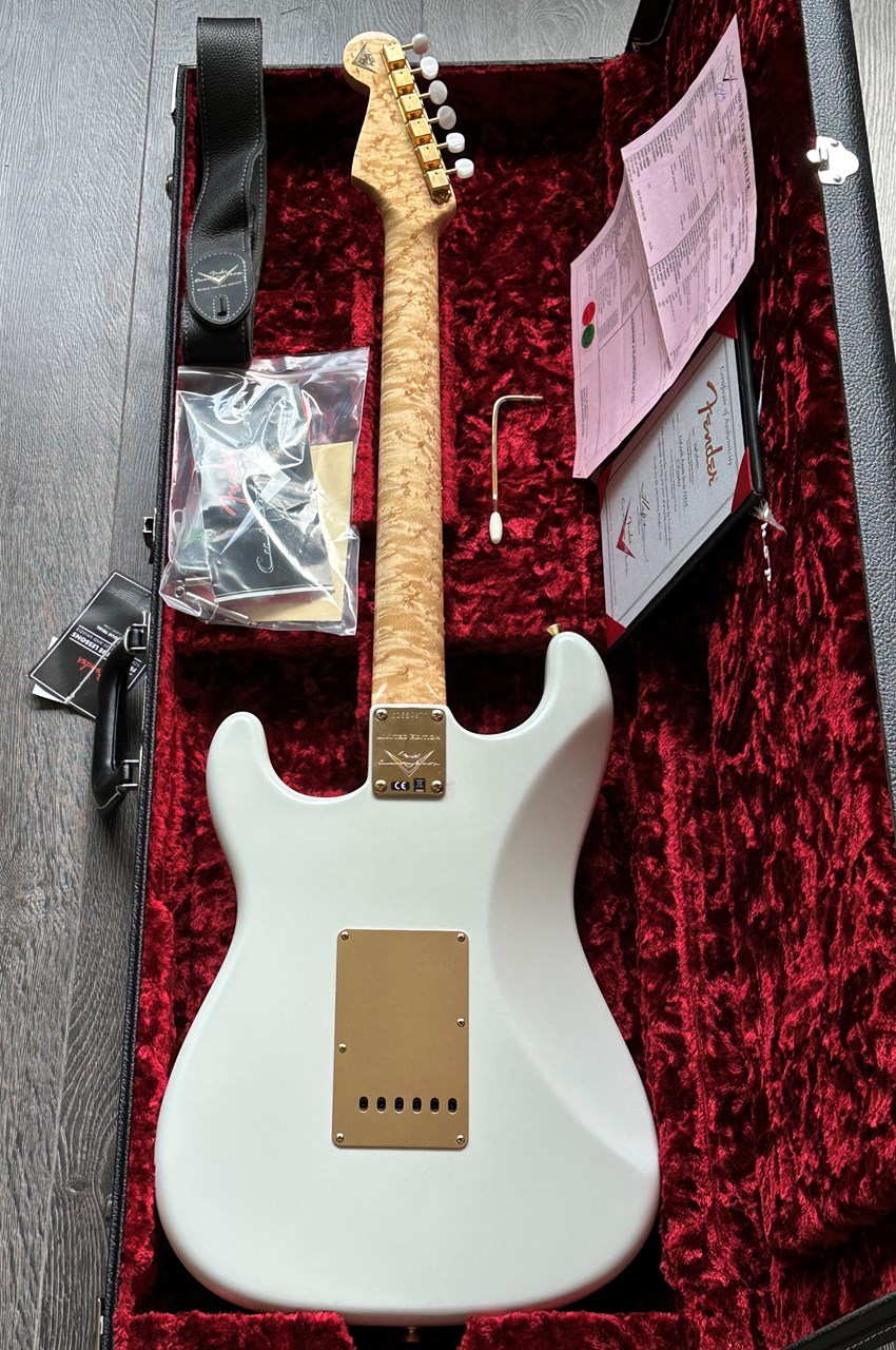 Fender Custom Shop LTD 75th Ann. Stratocaster NOS Diamond White Pearl Birdseye Neck - Thumbnail 3