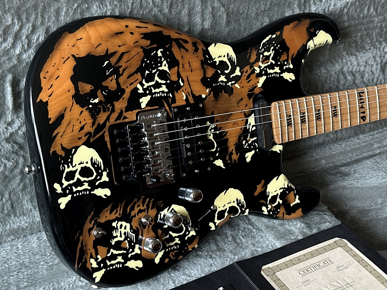 ESP Custom One Off Michael Wilton Skull Distressed Queenryche Masterpiece - Thumbnail 2