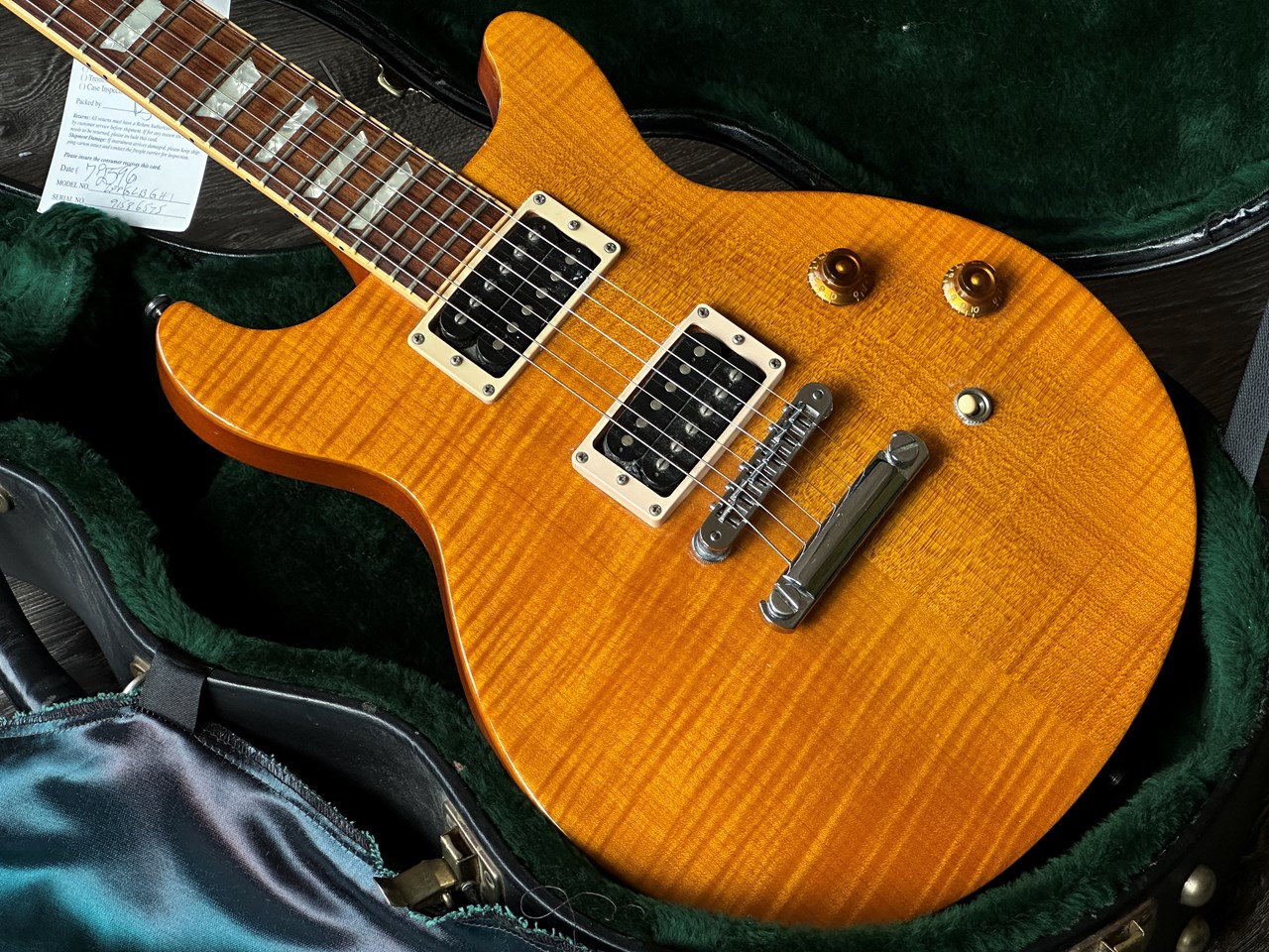 1998 Gibson Les Paul Standard DC Doublecut Trans Amber - Thumbnail 3