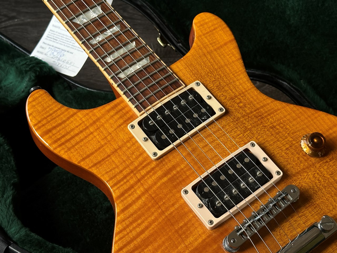 1998 Gibson Les Paul Standard DC Doublecut Trans Amber - Thumbnail 2