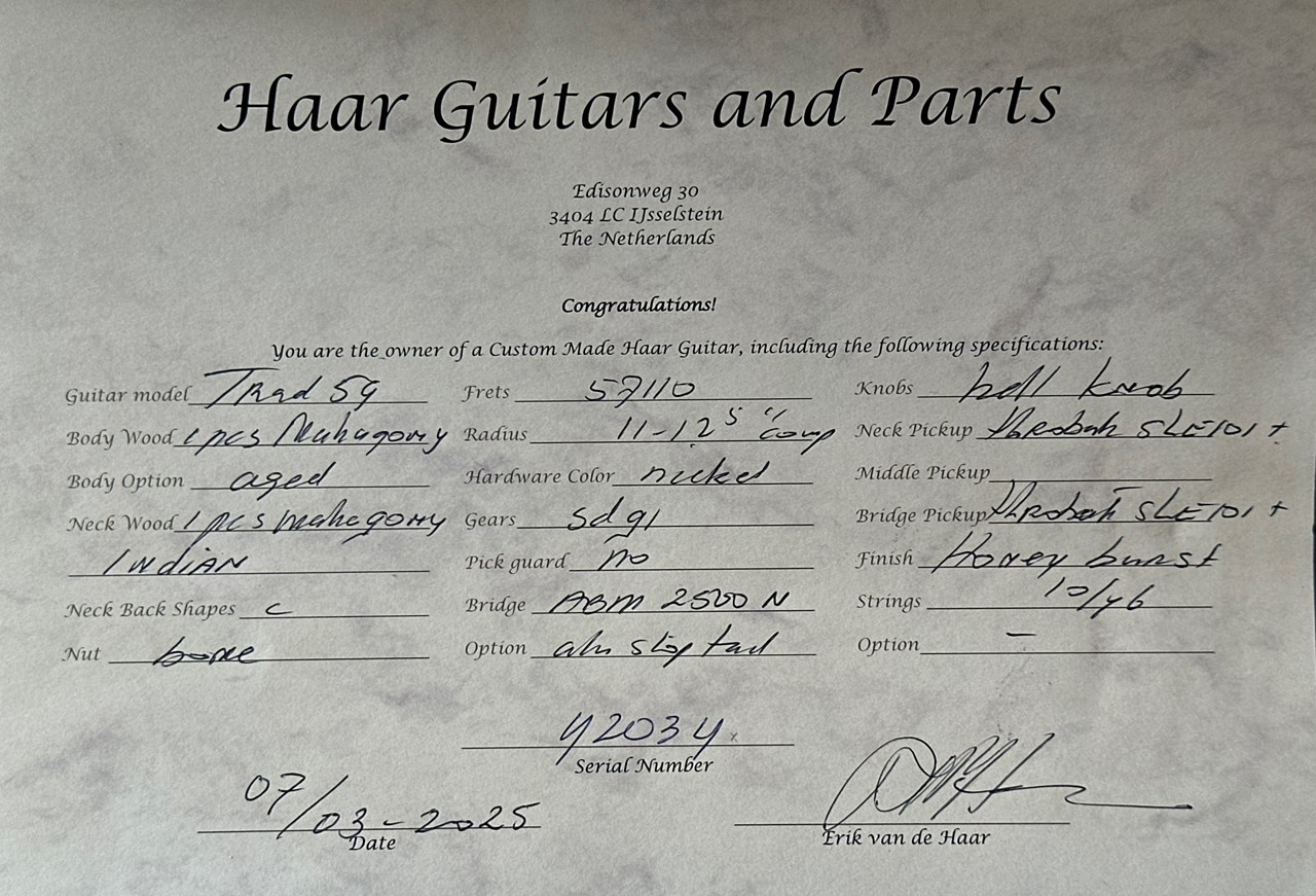 2025 Haar Trad '59 Les Paul Aged Stunning Flame with Throback PAFs - Thumbnail 5
