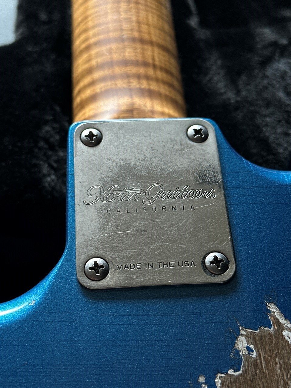 Xotic XSC-2 Heavy Aged Lake Placid Blue AAA Flamed Maple Neck - Thumbnail 4