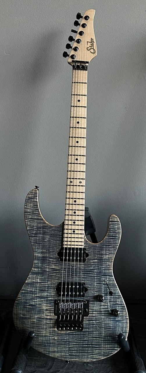 Suhr Pro Series M6 Modern Trans Blue Denim Stainless Steel 24 Frets - Thumbnail 2