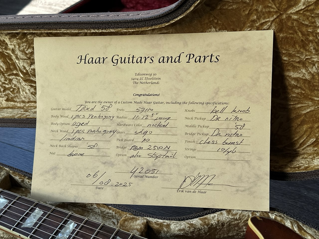 2025 Haar Trad '58 Les Paul Aged Stunning Flame with COA & Case - Thumbnail 2