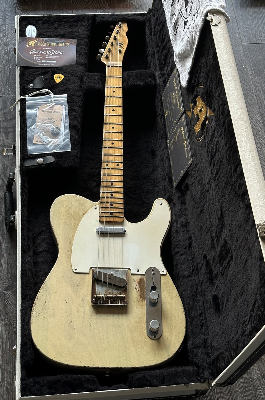 2020 Rock 'N' Roll Relics Richards Tele Aged White Ash Body Mojotone Pickups - Thumbnail 3