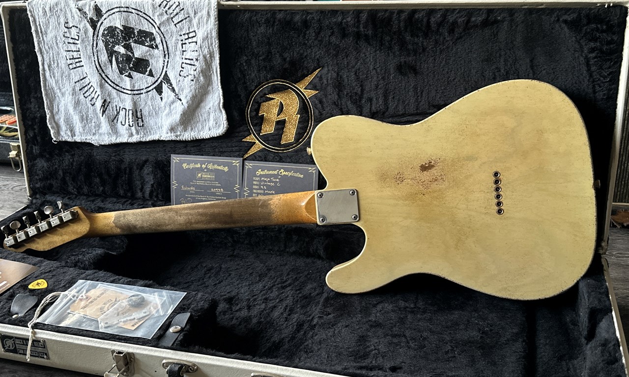 2020 Rock 'N' Roll Relics Richards Tele Aged White Ash Body Mojotone Pickups - Thumbnail 6