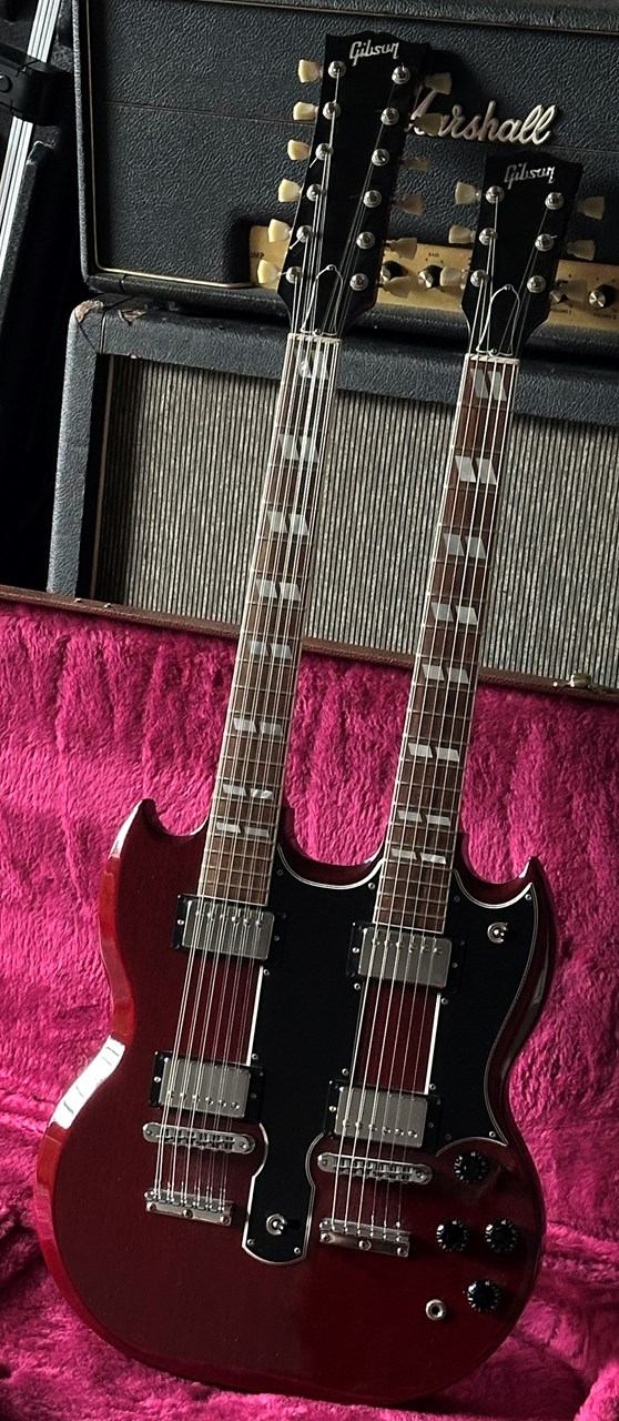 1990 Gibson EDS-1275 Cherry Red Double Neck with Original Case - Thumbnail 5