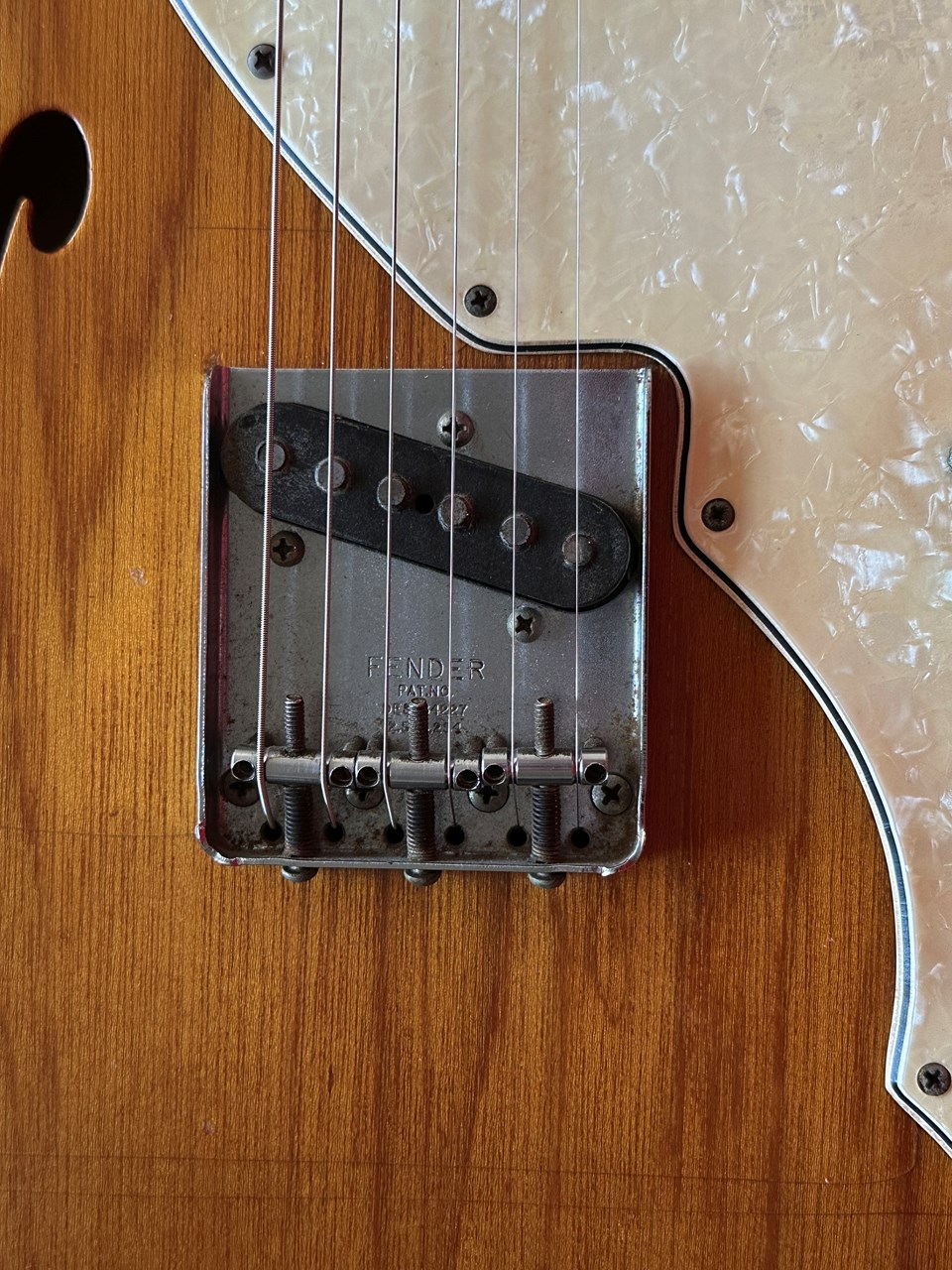 1969 Fender Telecaster Thinline Mahogany Body with Original Case - Thumbnail 5