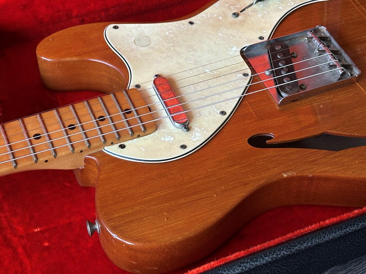 1969 Fender Telecaster Thinline Mahogany Body with Original Case - Thumbnail 4
