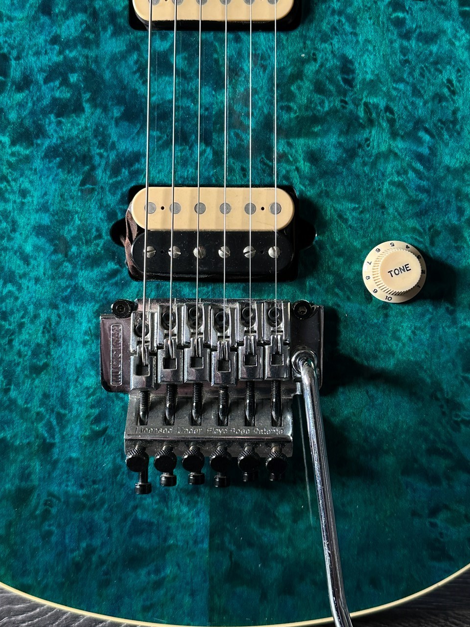 1991 Music Man EVH Eddie van Halen Trans Blue Quilt Top - Thumbnail 5