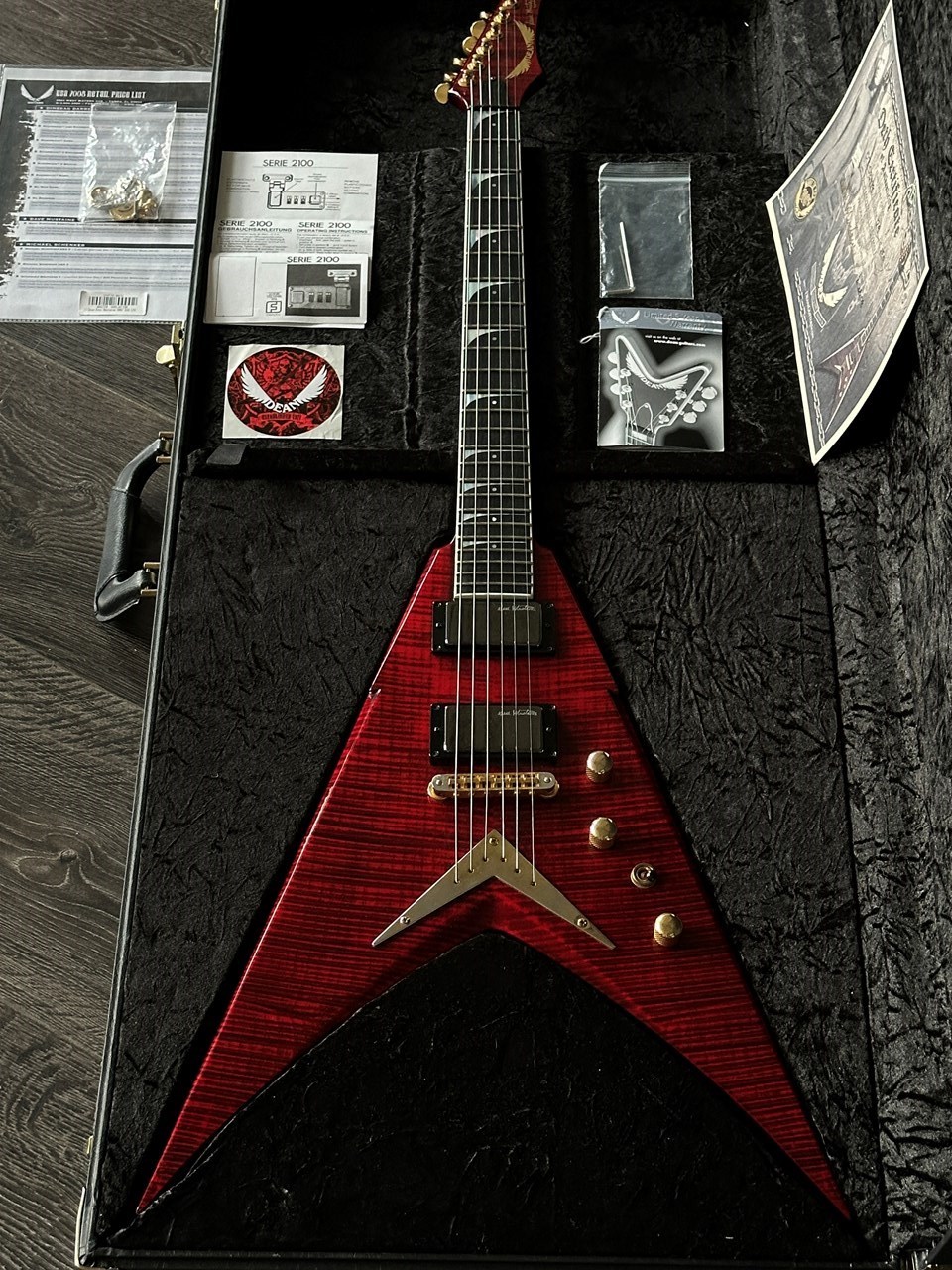 2008 Dean USA Dave Mustaine Signed VMNT Limited Edition Trans Red Flame - Thumbnail 4