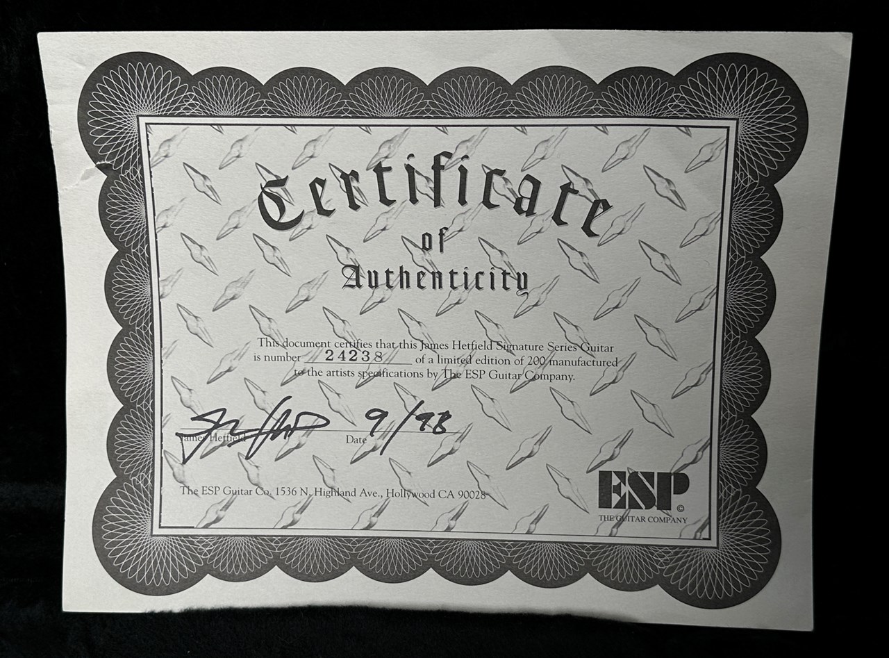 1998 ESP Custom Shop James Hetfield Signature JH-2 Black Diamond Plate - Thumbnail 3