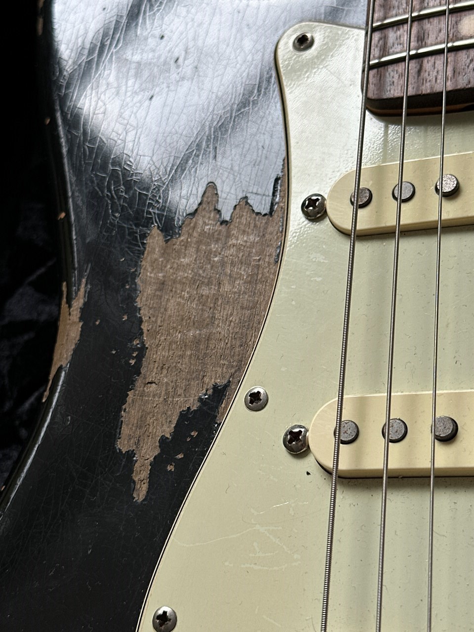 Kauffmann '63 S Black Handbuilt Old Headstock Scooped Pick-Ups John Mayer Tone - Thumbnail 6