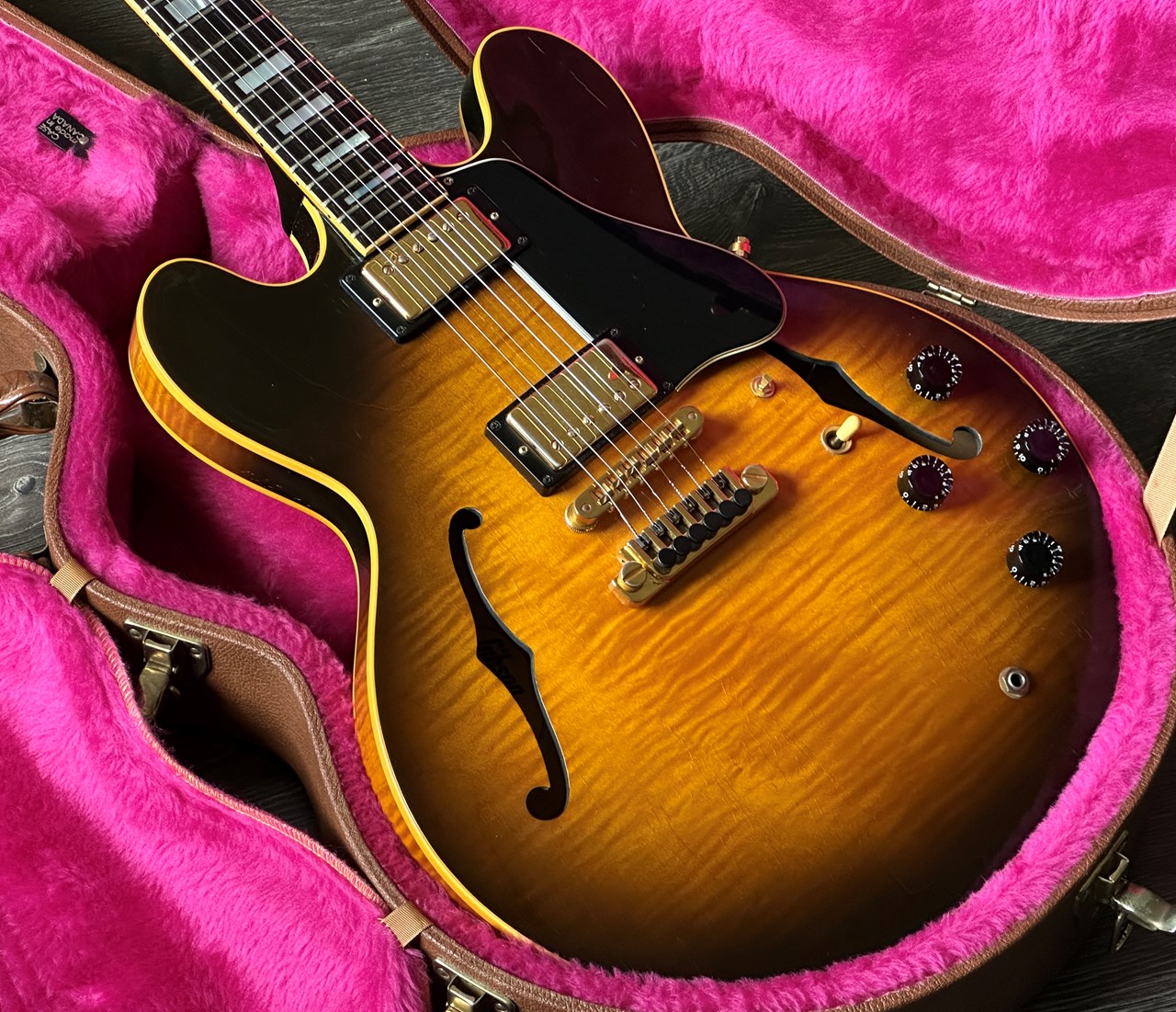 1990 Gibson ES-347 Flamed Maple Body Tobacco Burst with Original Case