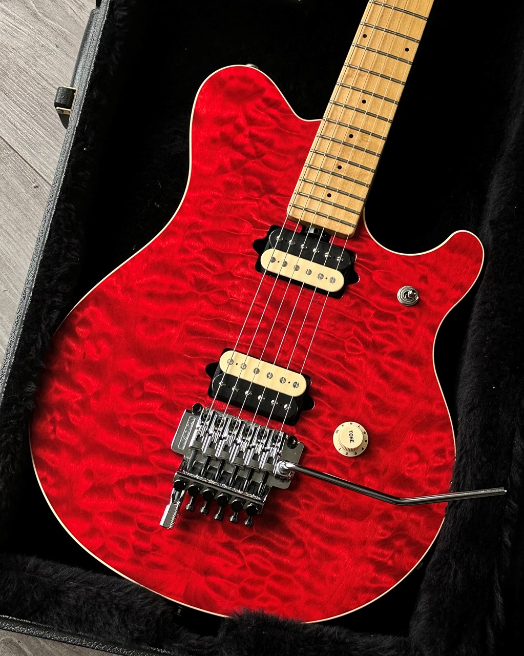 Music Man EVH Eddie van Halen Trans Red Quilt Collectors Condition with Case & Papers - Image 1