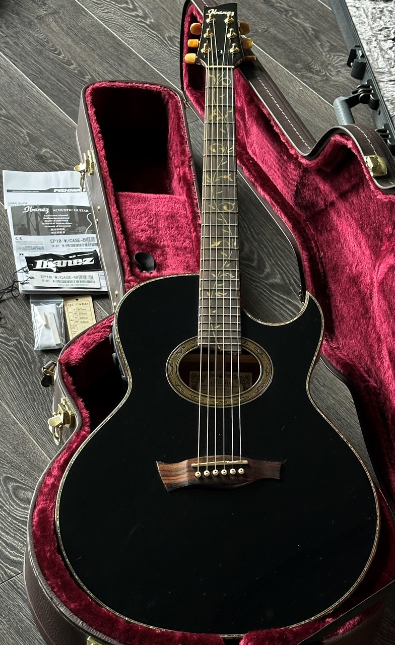 2015 Ibanez EP-10 Black Pearl Euphoria Steve Vai Acoustic Engelmann/Mahogany - Thumbnail 2
