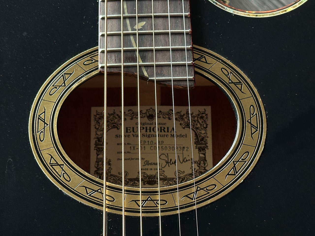 2015 Ibanez EP-10 Black Pearl Euphoria Steve Vai Acoustic Engelmann/Mahogany - Thumbnail 3