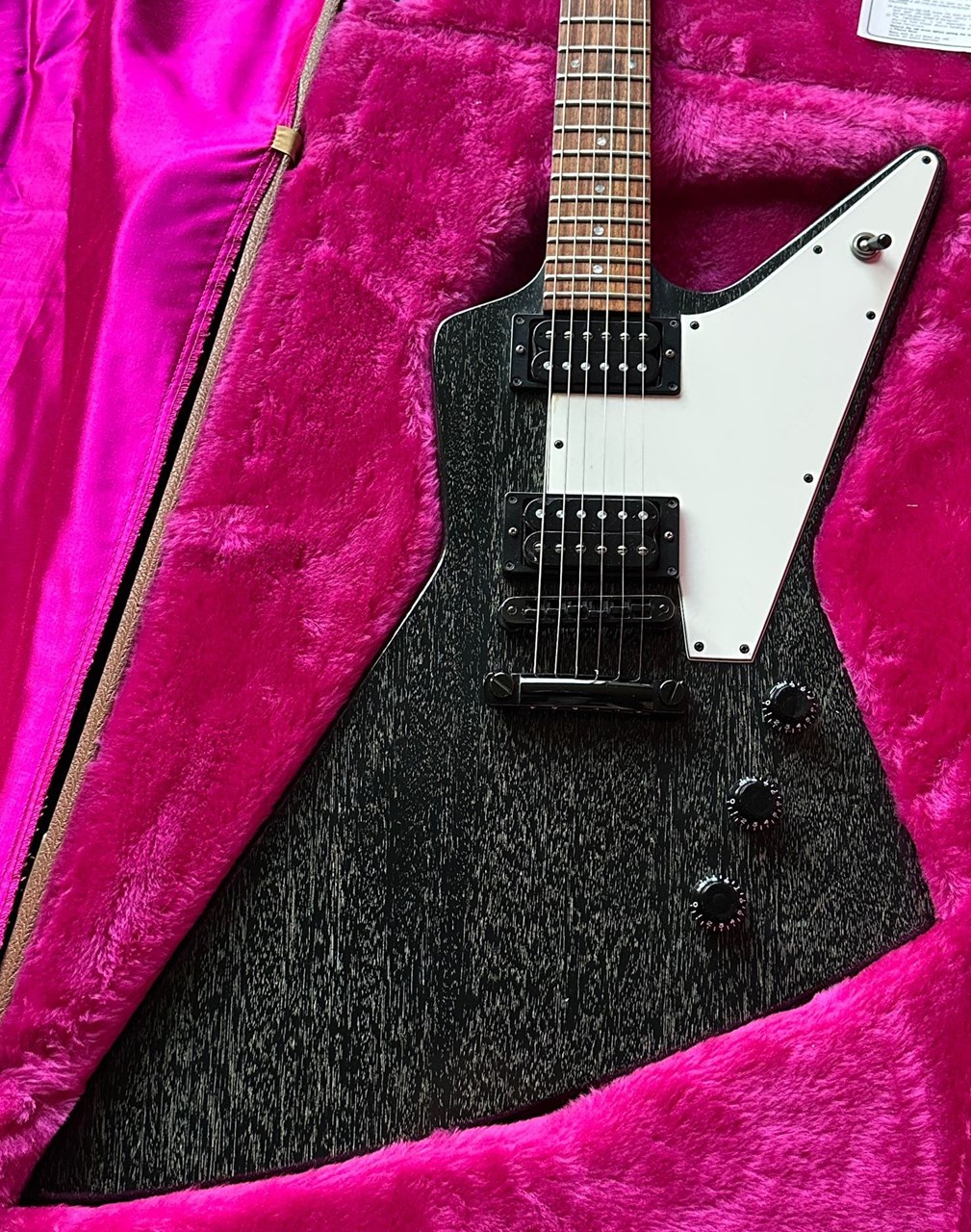 1994 Gibson Custom Shop Explorer ''Silver Fox'' Finish with Original Case - Thumbnail 2