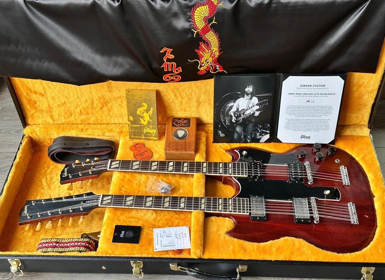 Gibson EDS-1275 Jimmy Page Played & Signed Doubleneck Custom Shop Collectors Edition - Thumbnail 5