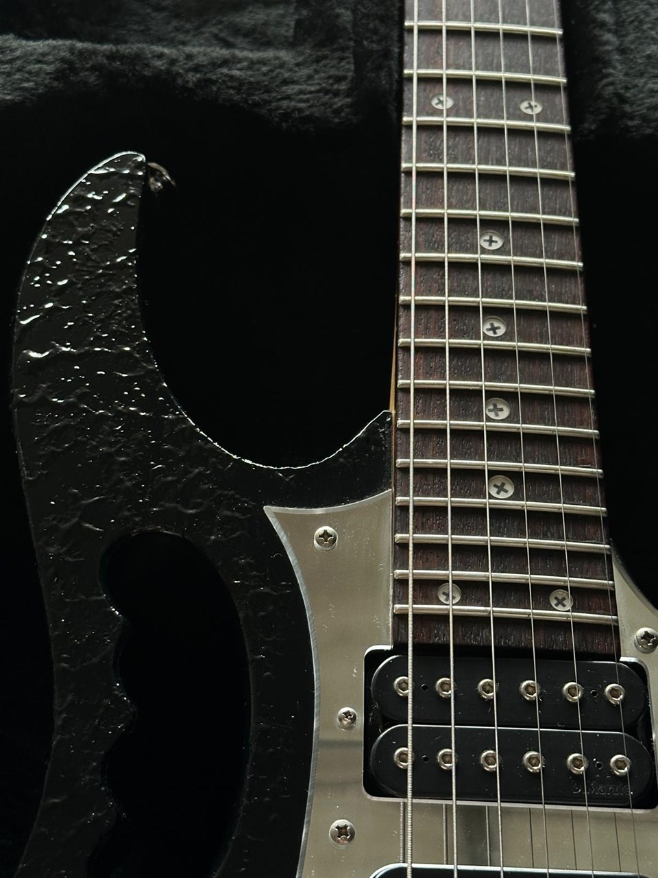 Ibanez JEM 7 DBK Black Industrial Finish with Mirror Guard Steve Vai Breed Pickups - Thumbnail 4