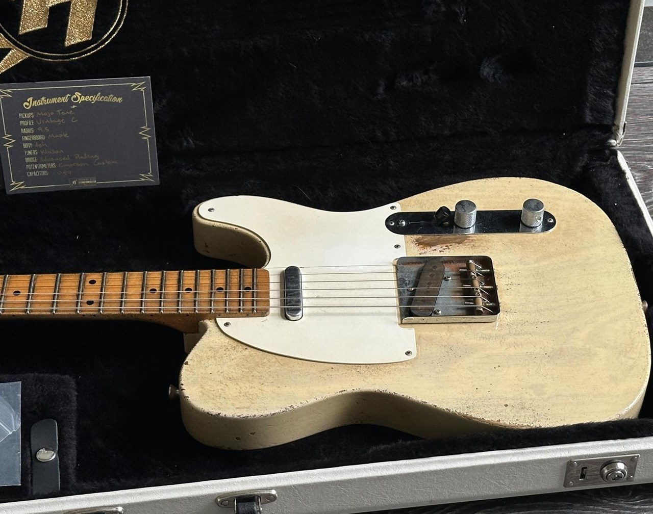 2020 Rock 'N' Roll Relics Richards Tele Aged White Ash Body Mojotone Pickups - Thumbnail 2
