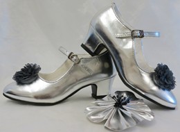 Spaanse Schoenen Zilver Glossy + Accessoire(s)