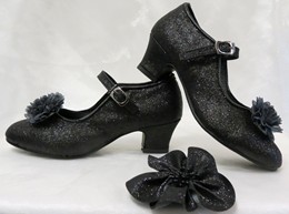 Spaanse Schoenen Zwart Glitter + Accessoires